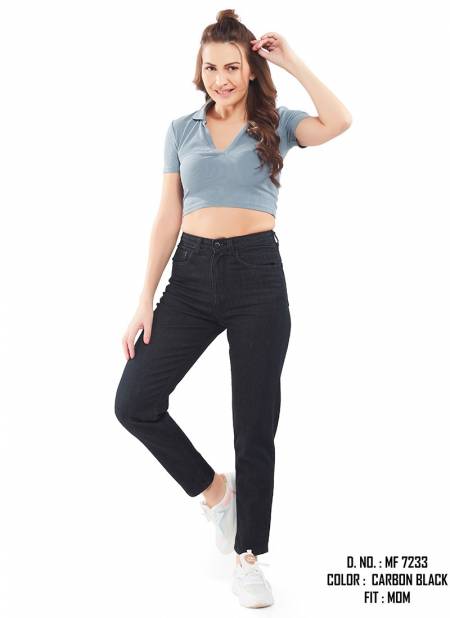 New Stylish Fancy Wear Stylish Mom Fit Pant Collection MF 7233 CARBON BLACK